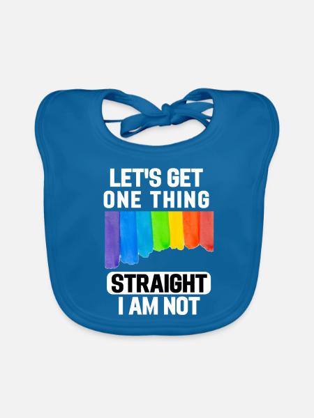 Wasserfarben Regenbogen Gay Pride Geschenk LGBT - Baby Bio-Lätzchen - Pfauenblau - Vorne
