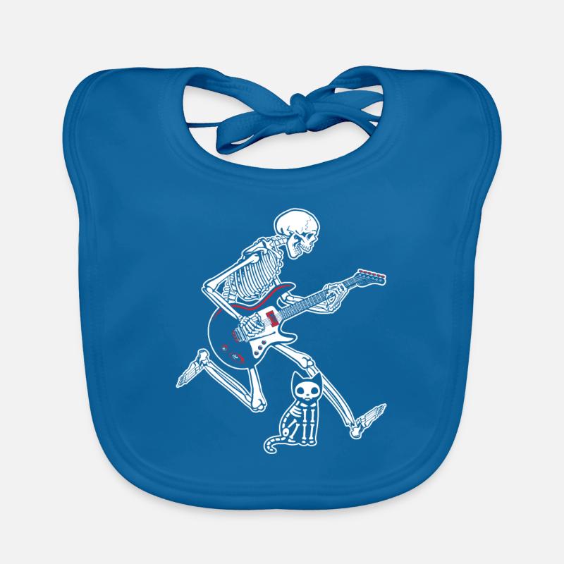 Chat de guitare squelette Bavoir bio Bébé