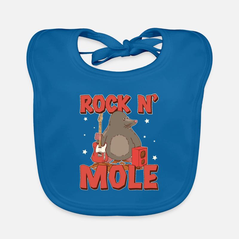 Funny Mole Rat Rock N' Mole For Mole Puns Lover Organic Baby Bibs
