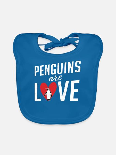 Pinguinliebhaber Pinguin Geschenke - Baby Bio-Lätzchen - Pfauenblau