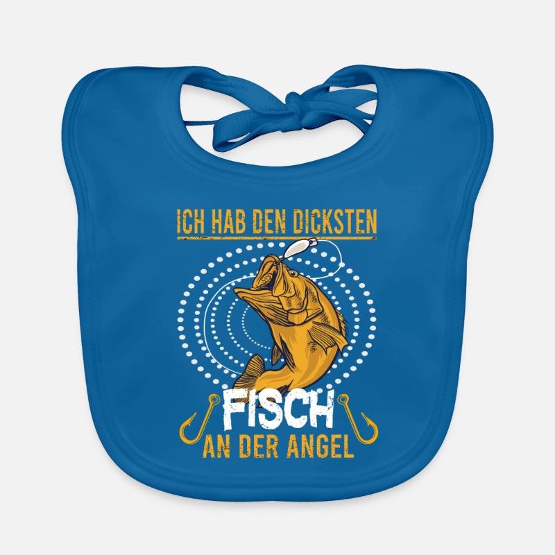 Fischen mit Angel ob Hecht oder Barbe als Rentner Baby Bio-Lätzchen
