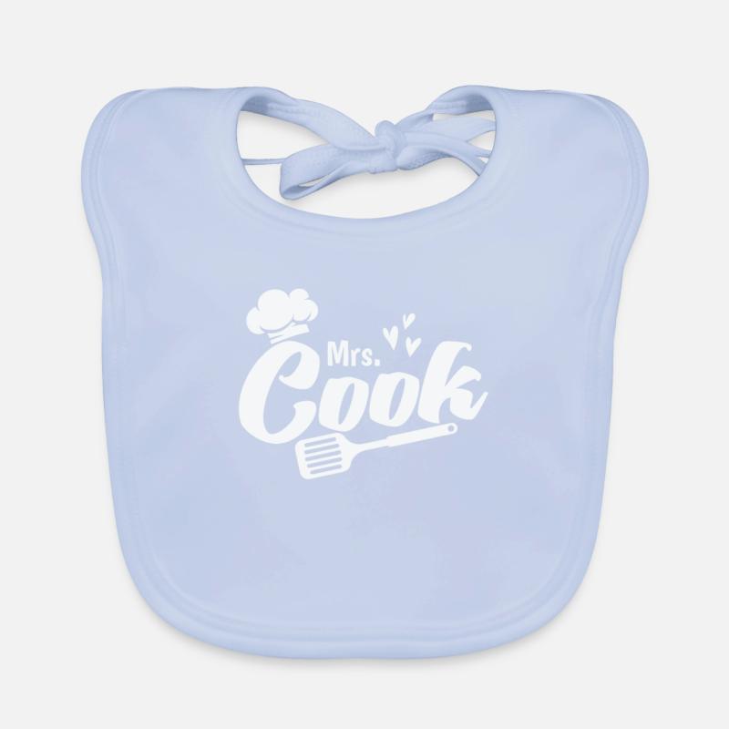 Mrs. Cook with chef's hat and spatula Organic Baby Bibs