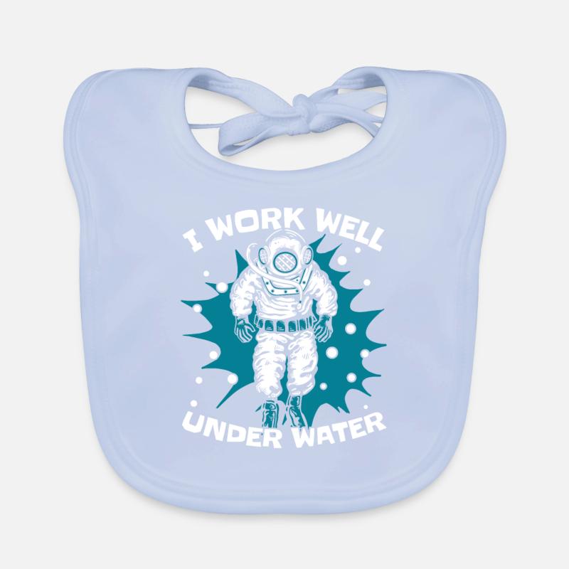 I Work Well Under Water Diving Mask Organic Baby Bibs