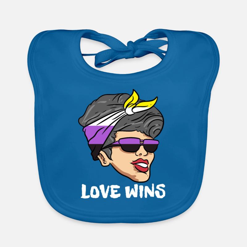Non Binary Gender Flagge Geschenk - Baby Bio-Lätzchen - Pfauenblau