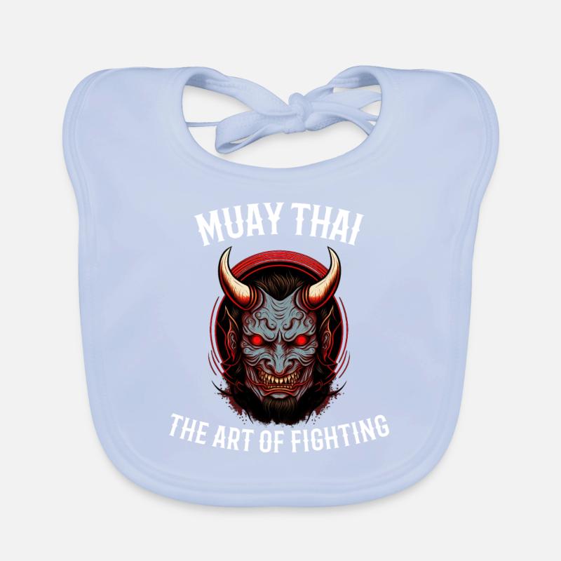 Muay Thai Oni - Thailändisches Boxen Dämonenkunst Baby Bio-Lätzchen