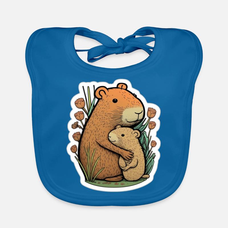 Capybara cuddles Organic Baby Bibs