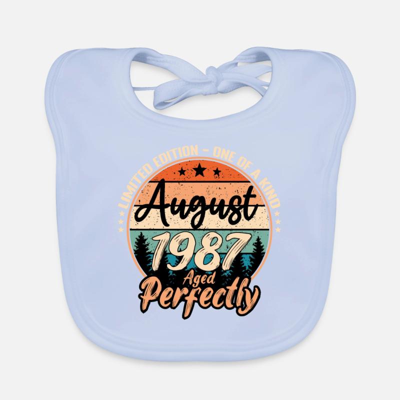 Août 1987 anniversaire 1987 légendes Août Bavoir bio Bébé