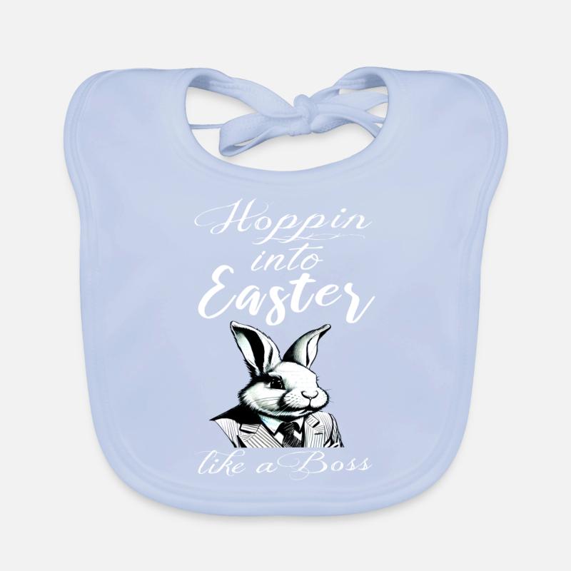 lapin de Pâques élégant avec costume et cravate Bavoir bio Bébé