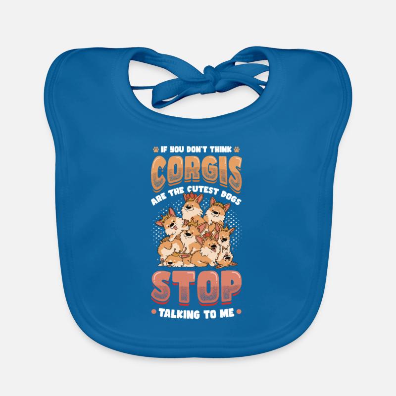 Cute Corgi Organic Baby Bibs