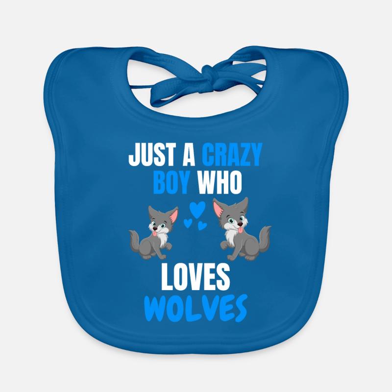 Crazy Young Forest Animal Funny Gift Wolf Bavoir bio Bébé