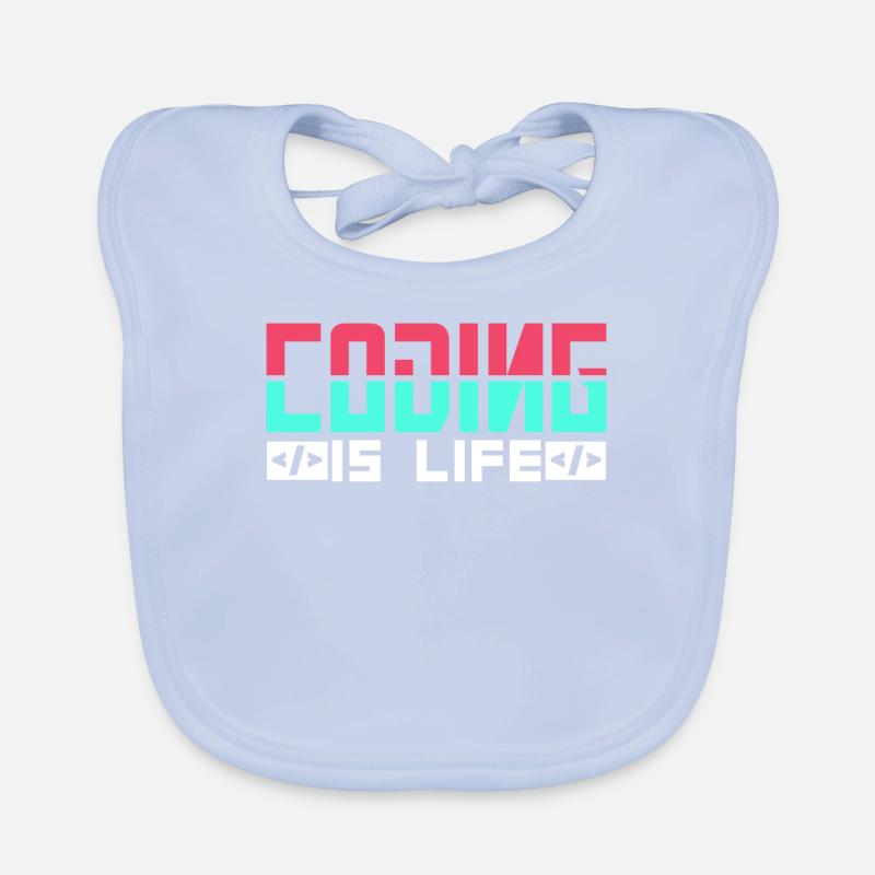 Coding is Life Programmer Coder Code Organic Baby Bibs