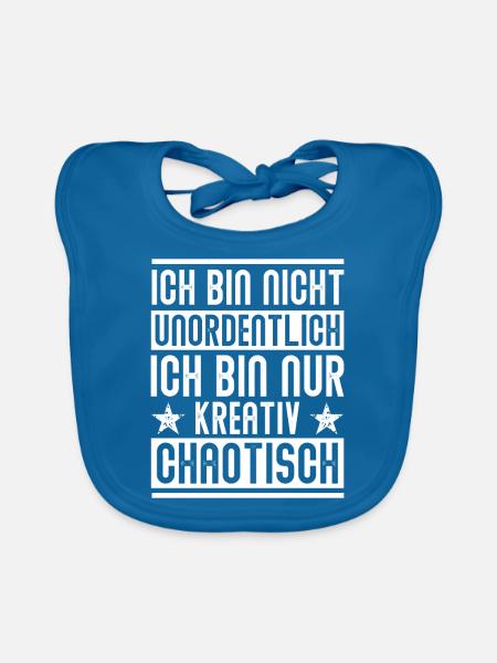 Kreativ Chaotisch - Design - Baby Bio-Lätzchen - Pfauenblau - Vorne
