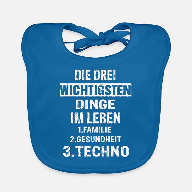 Techno - Baby Bio-Lätzchen - Pfauenblau