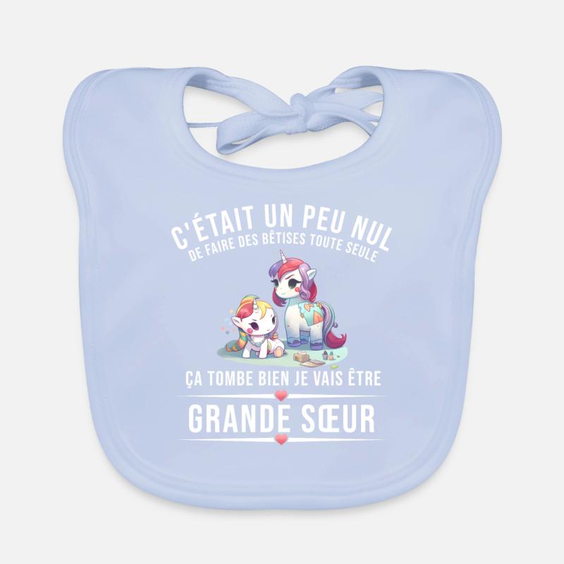 Ich werde eine ältere Schwester Einhorn Design Baby Bio-Lätzchen
