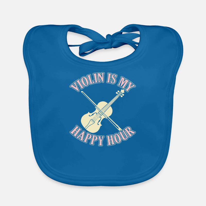 Violon Violon Happy - Bavoir bio Bébé - bleu paon