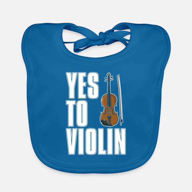 Violon Violon Drôle - Bavoir bio Bébé - bleu paon