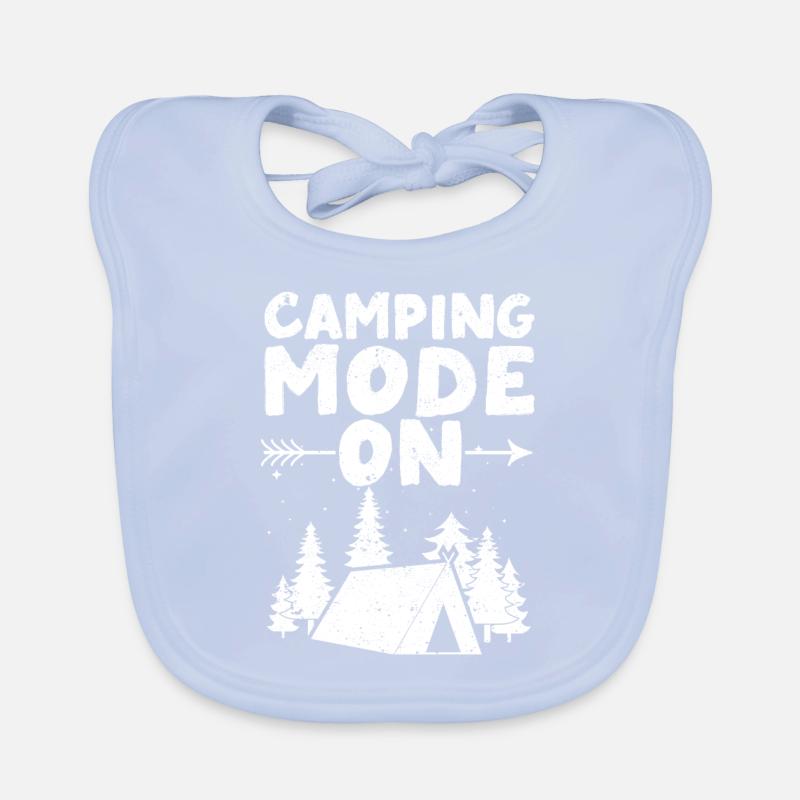 Camping Mode On Camper Hiking Mountains Climbing Organic Baby Bibs