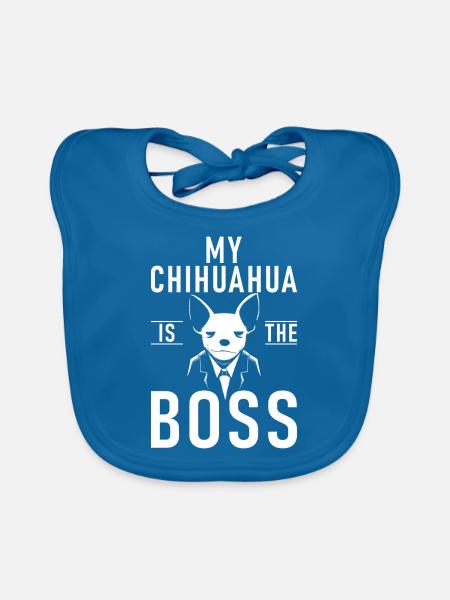 Chihuahua Geschenke Chihuahua Besitzer - Baby Bio-Lätzchen - Pfauenblau