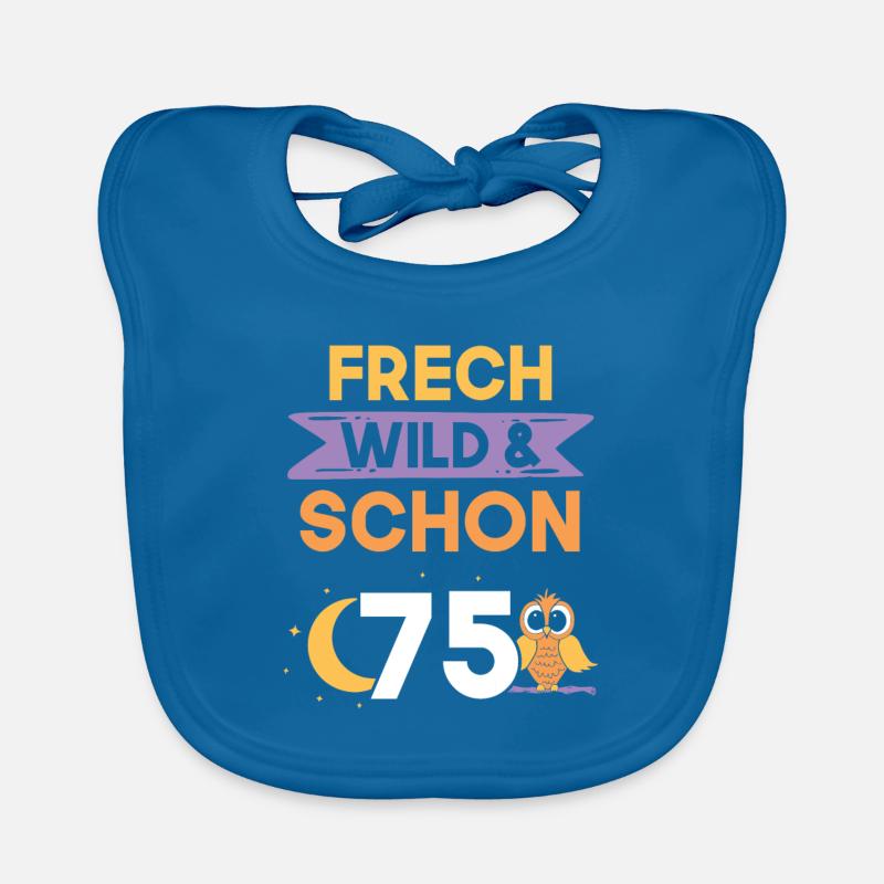 Geschenk 75 Jahre Geburtstag Eule Baby Bio-Lätzchen