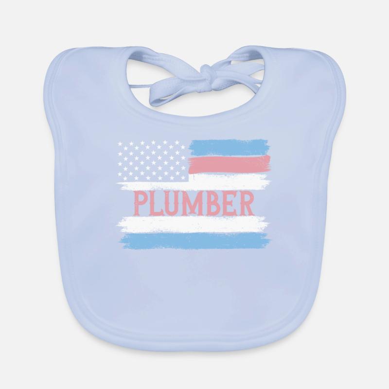 US Pride Heating Engineer Pipe Fitter Gift Idea Baby Bio-Lätzchen