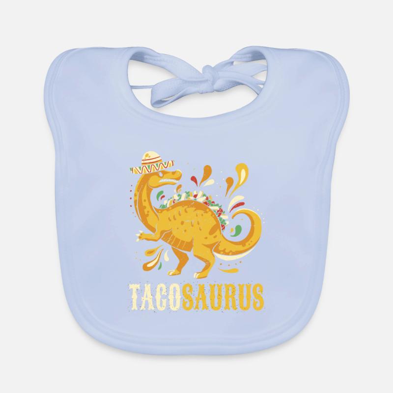 Mexican Taco Dinosaur Organic Baby Bibs