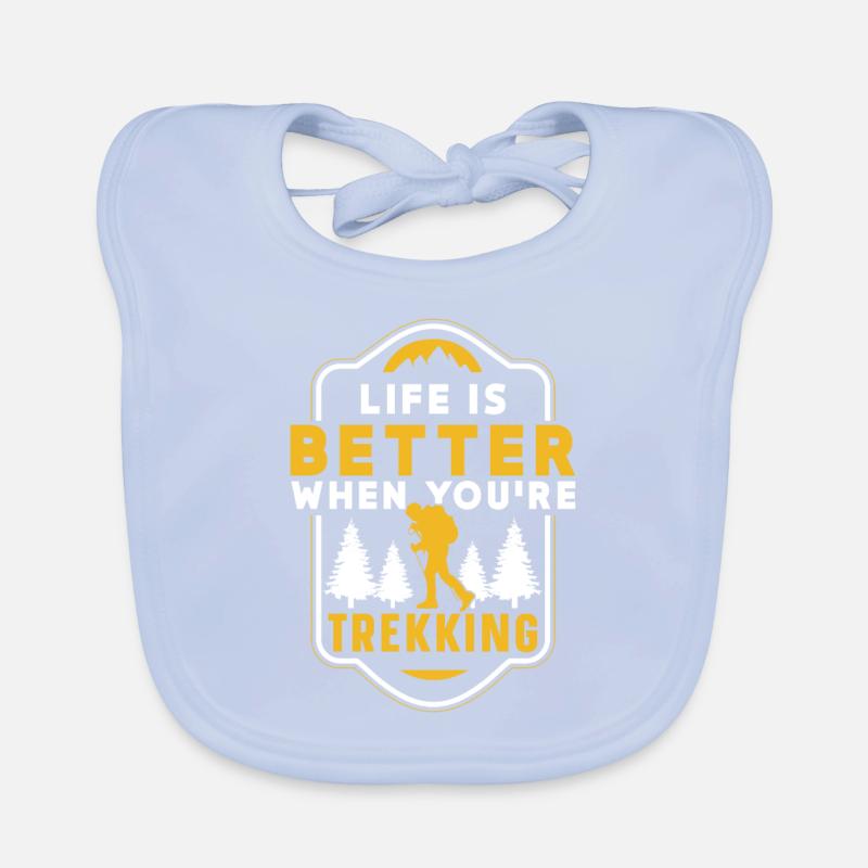 Life is better when you hike trekking Organic Baby Bibs