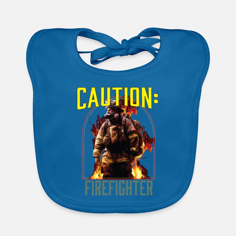 Caution Firefighter Fire Rescue Fireman Baby Bio-Lätzchen