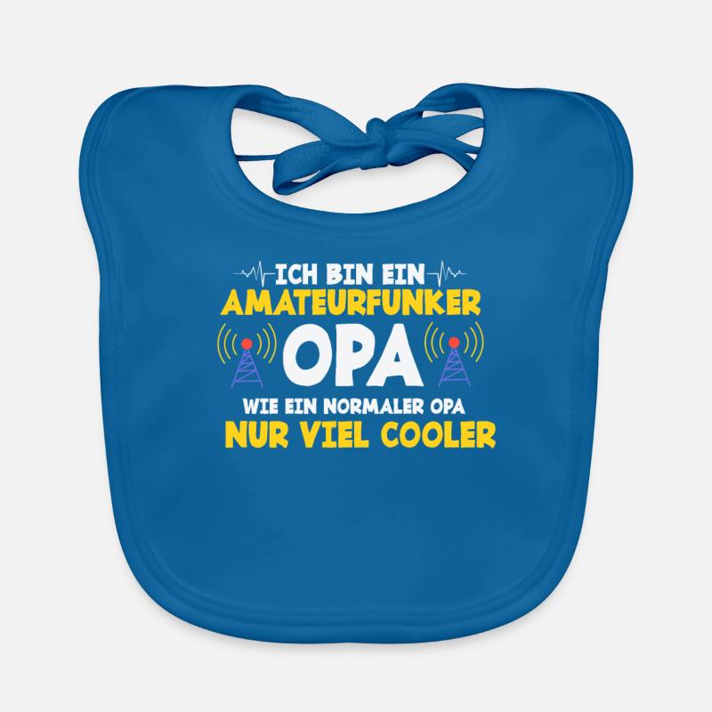 Ich Bin Ein Amteurfunker Opa - Baby Bio-Lätzchen - Pfauenblau