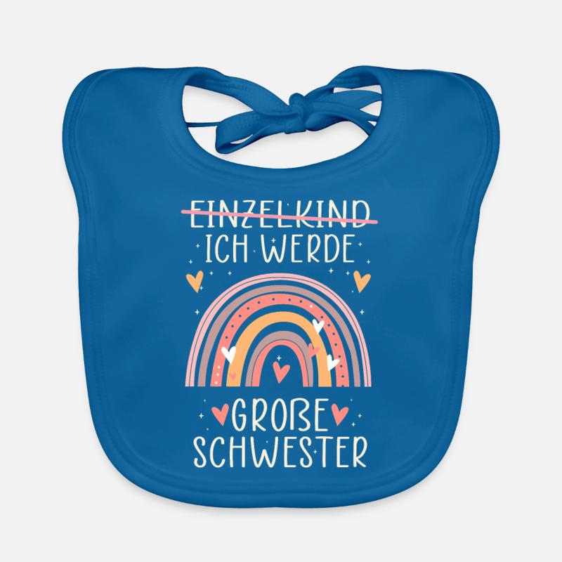 Ich werde Große Schwester Regenbogen Babyfeier Baby Bio-Lätzchen
