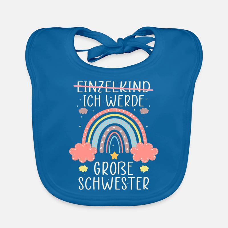 Ich werde Große Schwester Regenbogen Babyfeier Baby Bio-Lätzchen