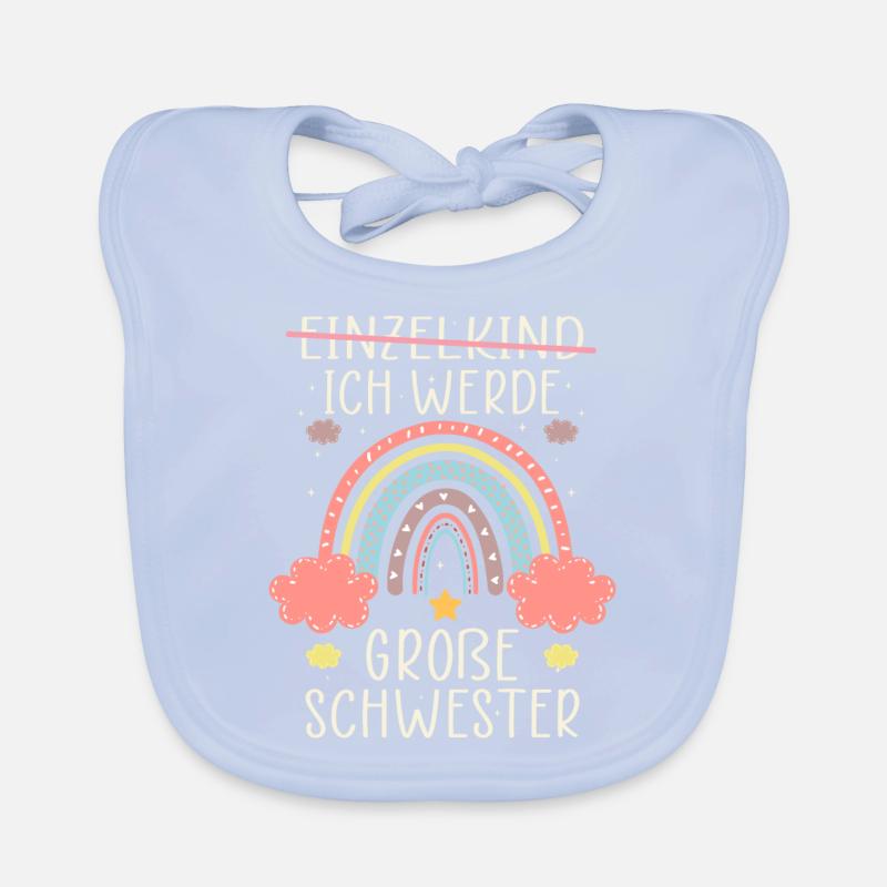 Ich werde Große Schwester Regenbogen Babyfeier Baby Bio-Lätzchen