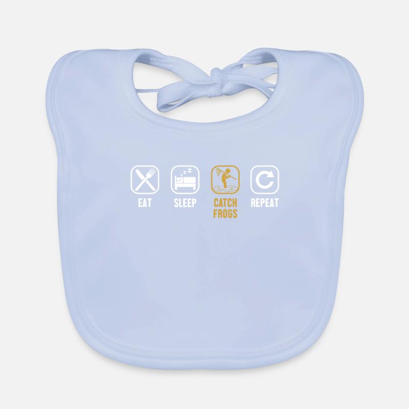 Eat Sleep Catch Frogs Repeat Toad Tadpole Organic Baby Bibs
