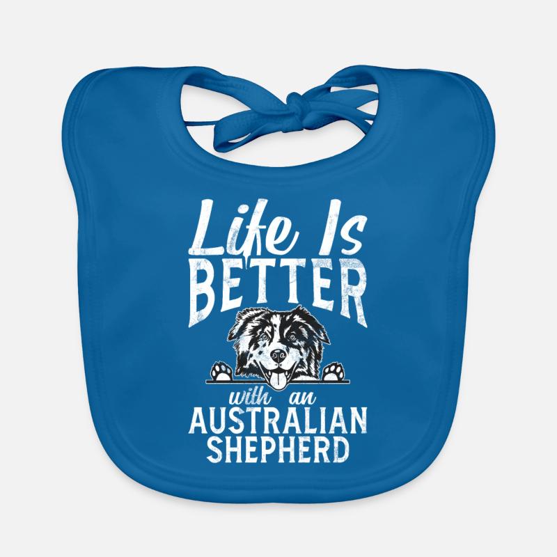 Australian Shepherd Gifts Organic Baby Bibs