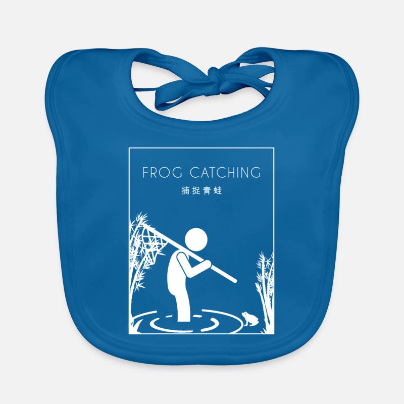 Frog Catching Chinese Hanzi Tadpole Toad Organic Baby Bibs