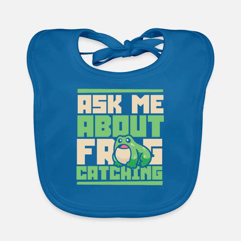 Ask Me About Frog Catching Tadpole Toad Organic Baby Bibs