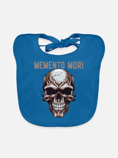 Memento Mori - Bavoir bio Bébé - bleu paon - Devant