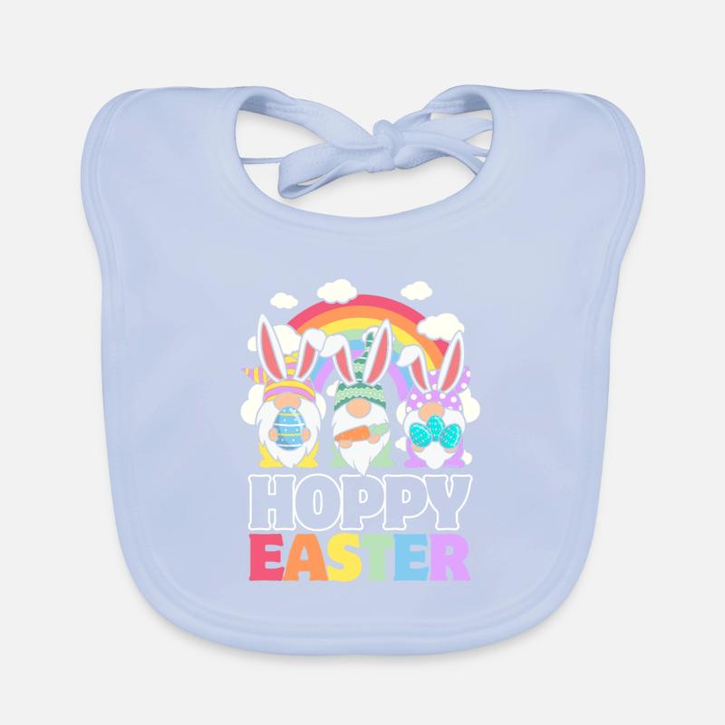 Hoppy Easter - Gnome Easter Eggs Organic Baby Bibs