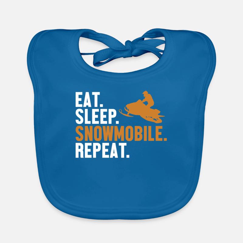 Eat Sleep Snowmobile Repeat Snowmobile Driver Organic Baby Bibs