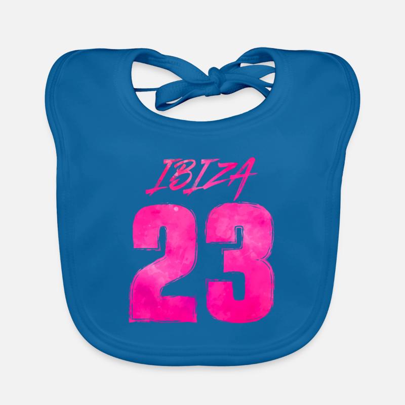 Ibiza 23 vacances 2023 - Bavoir bio Bébé - bleu paon