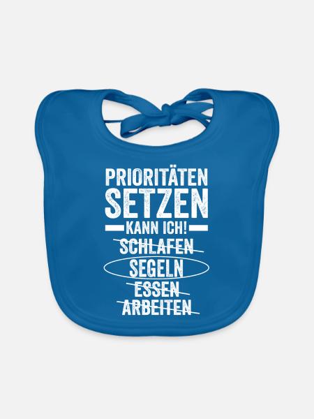 Segelboot Segler Segeln - Baby Bio-Lätzchen - Pfauenblau