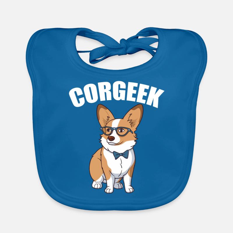 Corgi avec lunettes Geeks Nerds Corgis chien Corgeek Bavoir bio Bébé