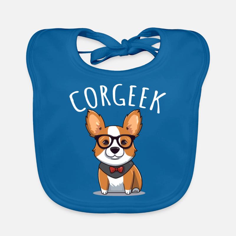 Corgi mit Brille Geeks Nerds Corgis Hund Corgeek Baby Bio-Lätzchen