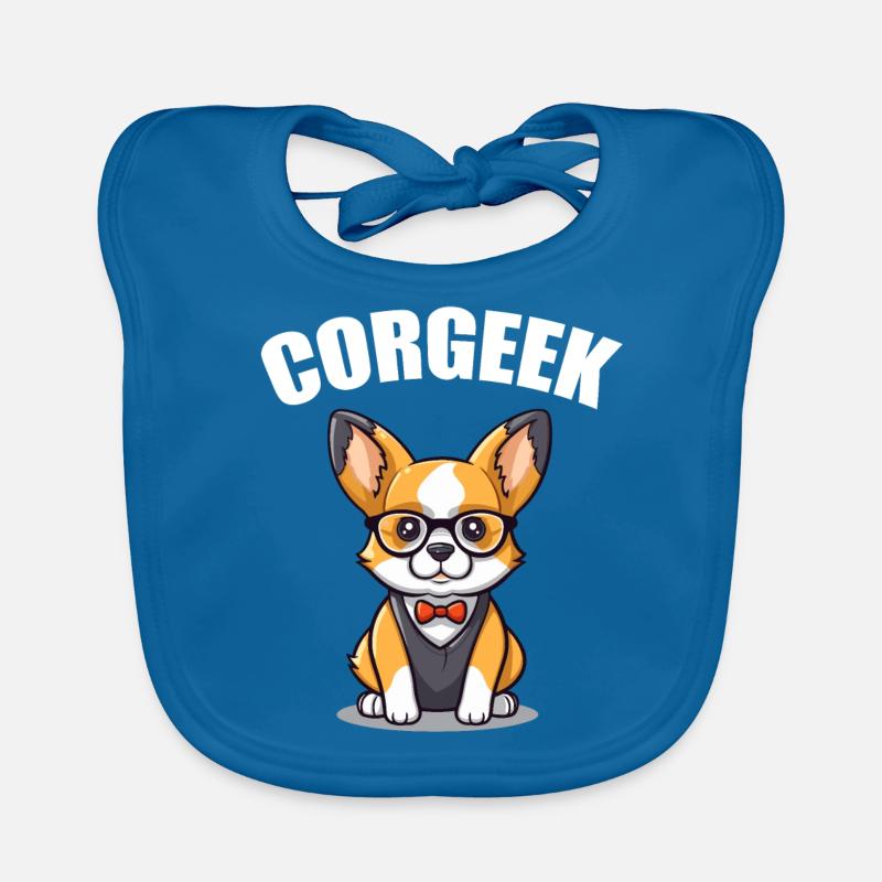 Corgi avec lunettes Geeks Nerds Corgis chien Corgeek Bavoir bio Bébé