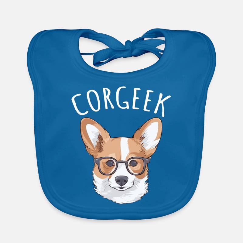 Corgi avec lunettes Geeks Nerds Corgis chien Corgeek Bavoir bio Bébé