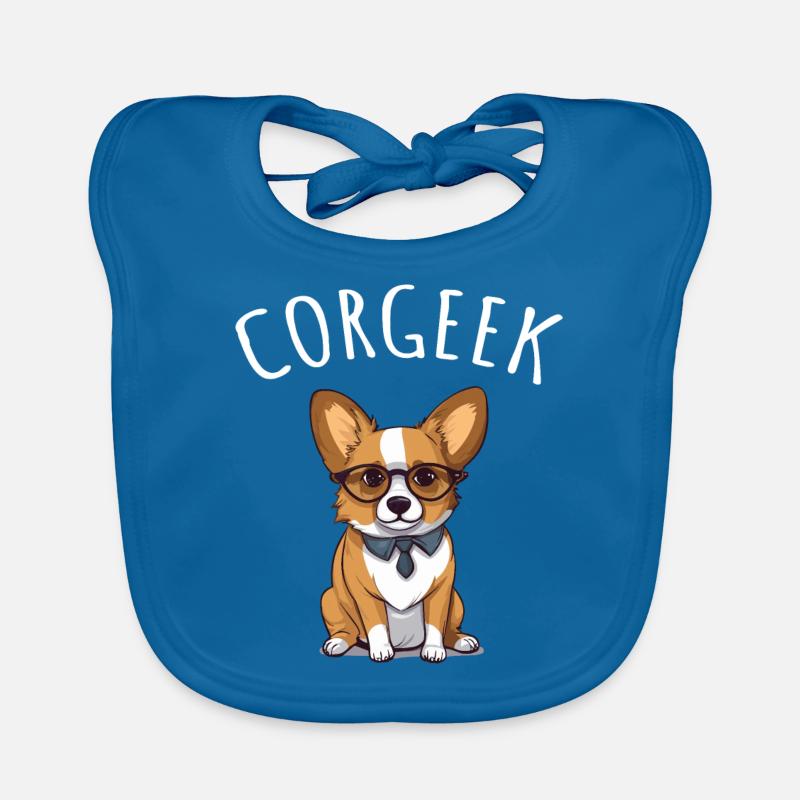 Corgi mit Brille Geeks Nerds Corgis Hund Corgeek Baby Bio-Lätzchen