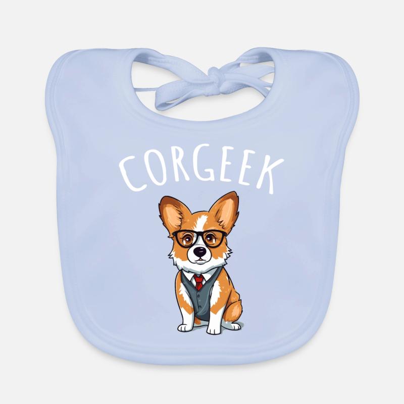 Corgi avec lunettes Geeks Nerds Corgis chien Corgeek Bavoir bio Bébé