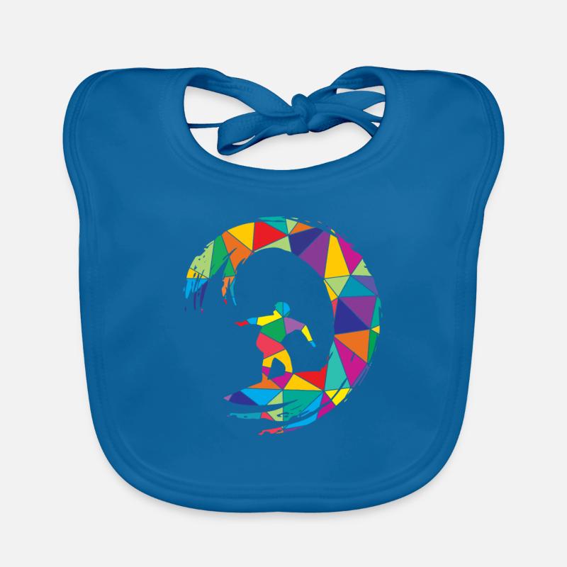 Low Poly Surfer Polygon Surfen Baby Bio-Lätzchen