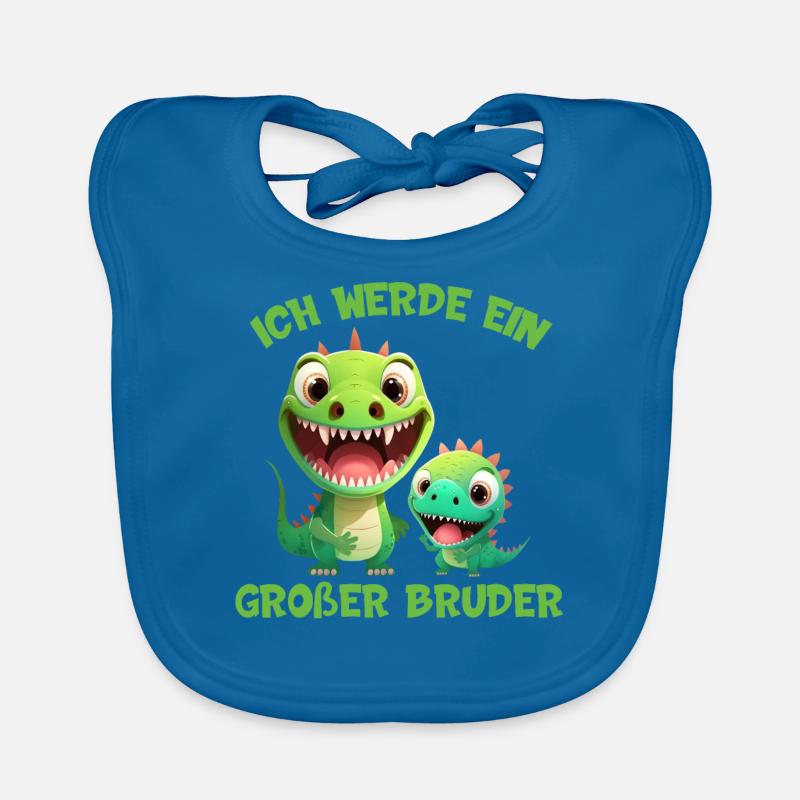 Ich werde ein großer Bruder Dinosaurier Dino Dinos Baby Bio-Lätzchen