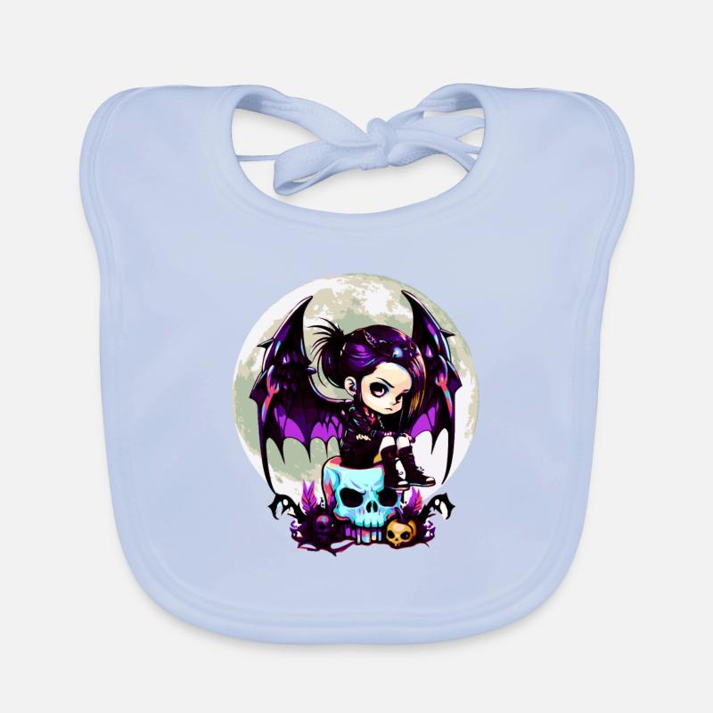 Cute Goth Bat Wing Gothic Grufti Organic Baby Bibs