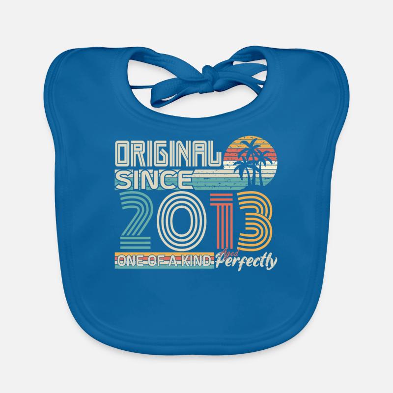 2013 anniversary 2013 born in 2013 anniversary Organic Baby Bibs